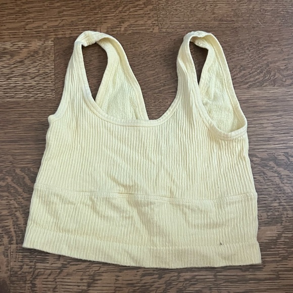 Pale yellow cropped Urban Outfitters tank top bralette barely worn super soft - Picture 5 of 5